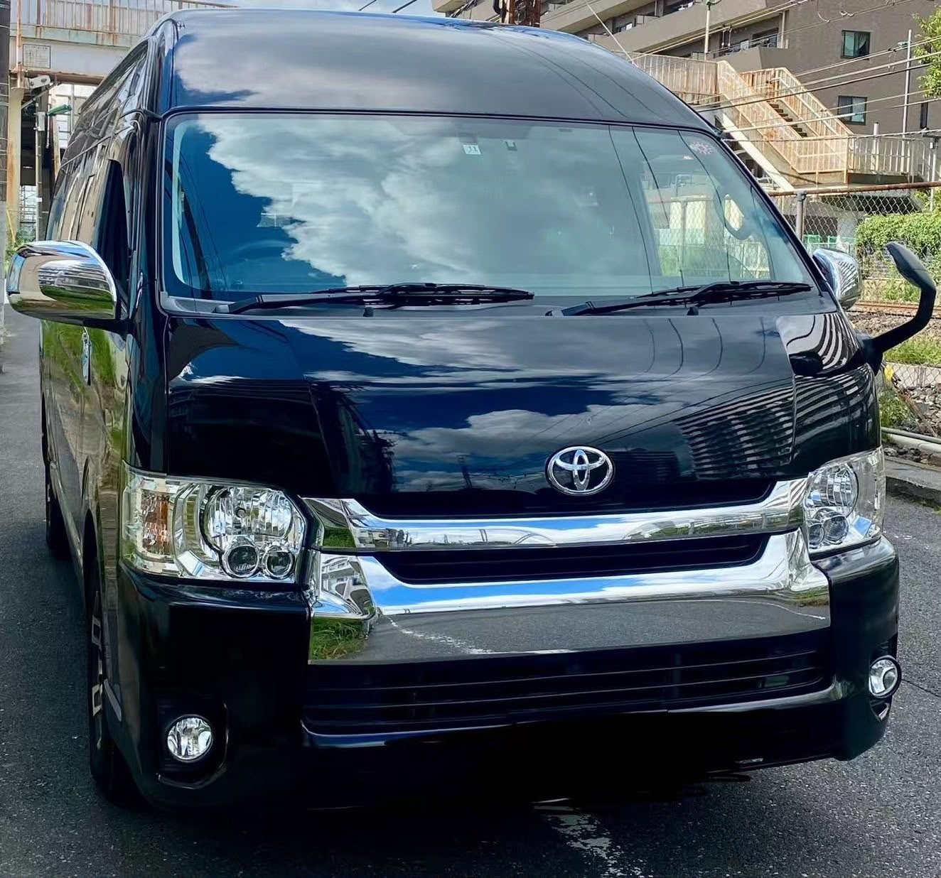 Toyota Hiace van parked on a residential street