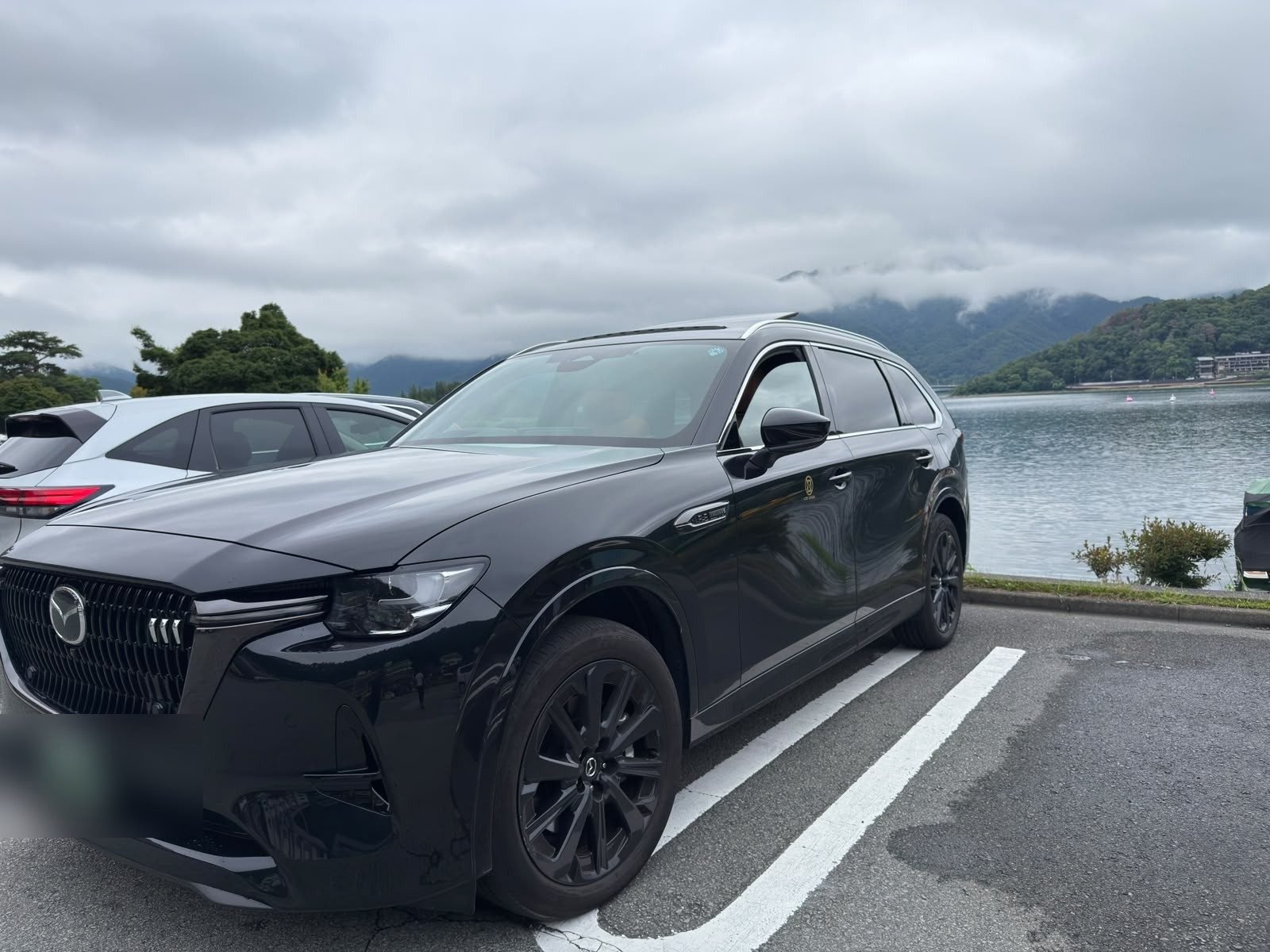 A vehicle from the fleet parked beside Lake Kawaguchi